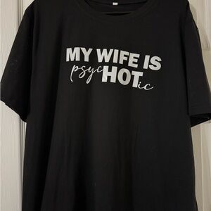 Black Graphic T-Shirt with White Text